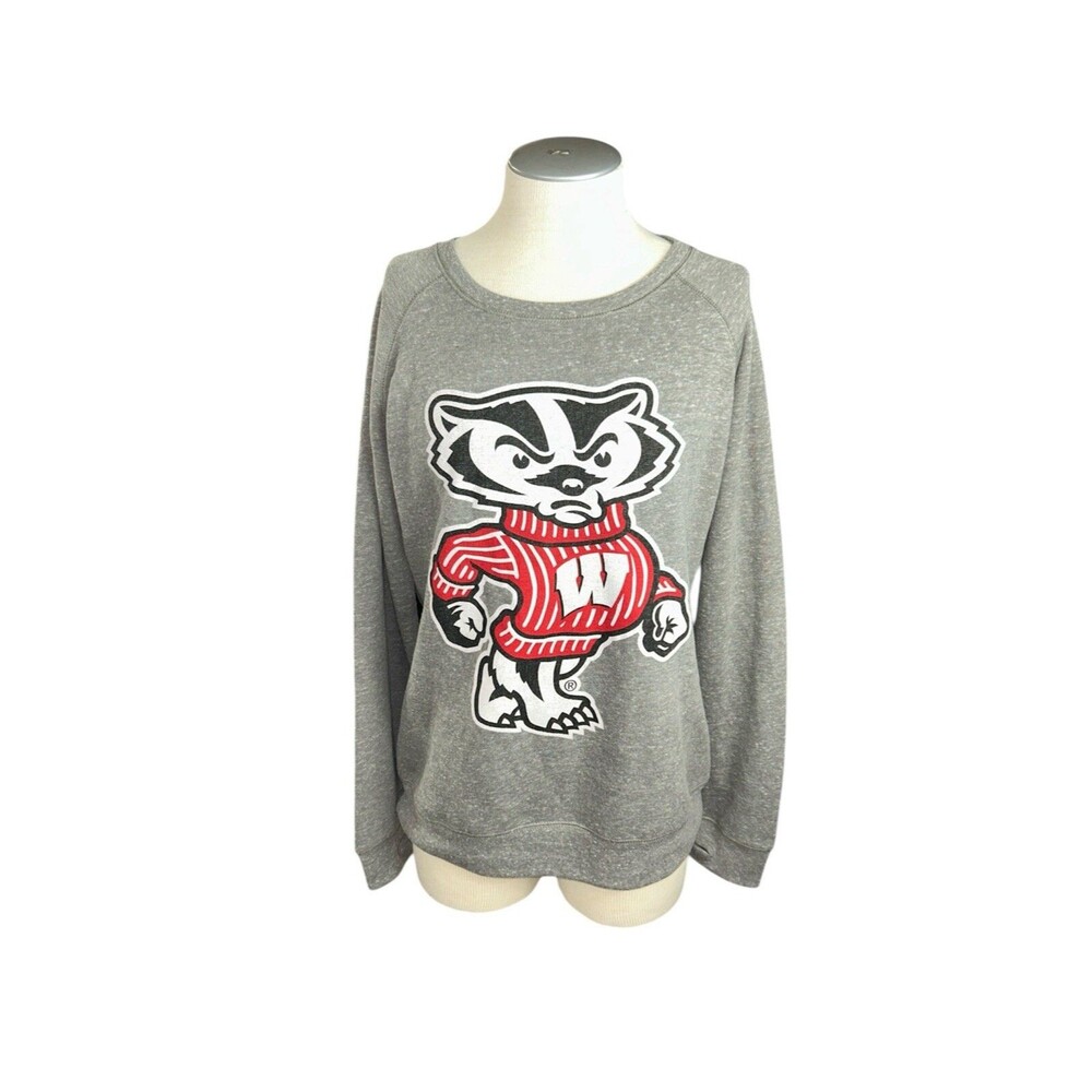 Pressbox Mens Sweatshirt XL Grey Big Canvas Logo Sweater Crew Neck